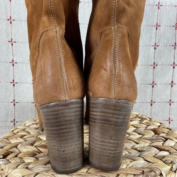 Free People “Dakota” Premium Suede Slouch Mid Calf Heeled Boots 40 US 10 Booties - Picture 6 of 11